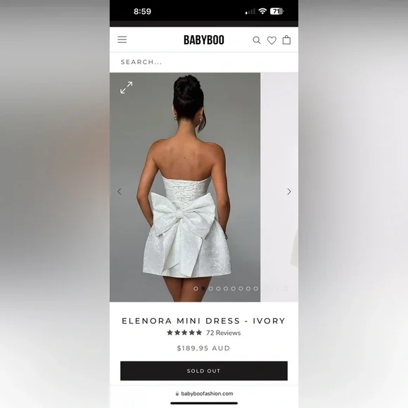 White Mini Dress - Picture 2 of 2